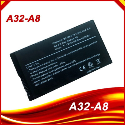 Батарея A32-A8 Asus A8, F8, Series Z99, 5200 mAh, чорний, акумулятор для ноутбука