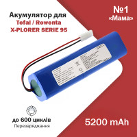 Акумулятор робота пилососу Rowenta / Tefal X PLORER SERIE 95 Батарея 5200 mAh (SS-2230002529) №1 Мама