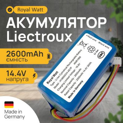 Аккумулятор (батарея) для робота пылесоса Liectroux C30B / Midea M4 / Blaupunkt 2600mAh Royal Watt