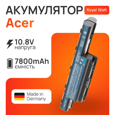 Батарея для ноутбука Acer Aspire V3 4741 5741G 5551G 5552G AS10D41 AS10D51 7800mAh Royal Watt