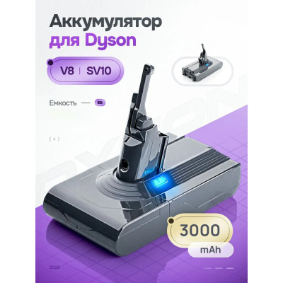Акумулятор пилососу Dyson V8, SV10, Absolute, Animal, Fluffy, Motorhead, Trigger, 3000 mAh
